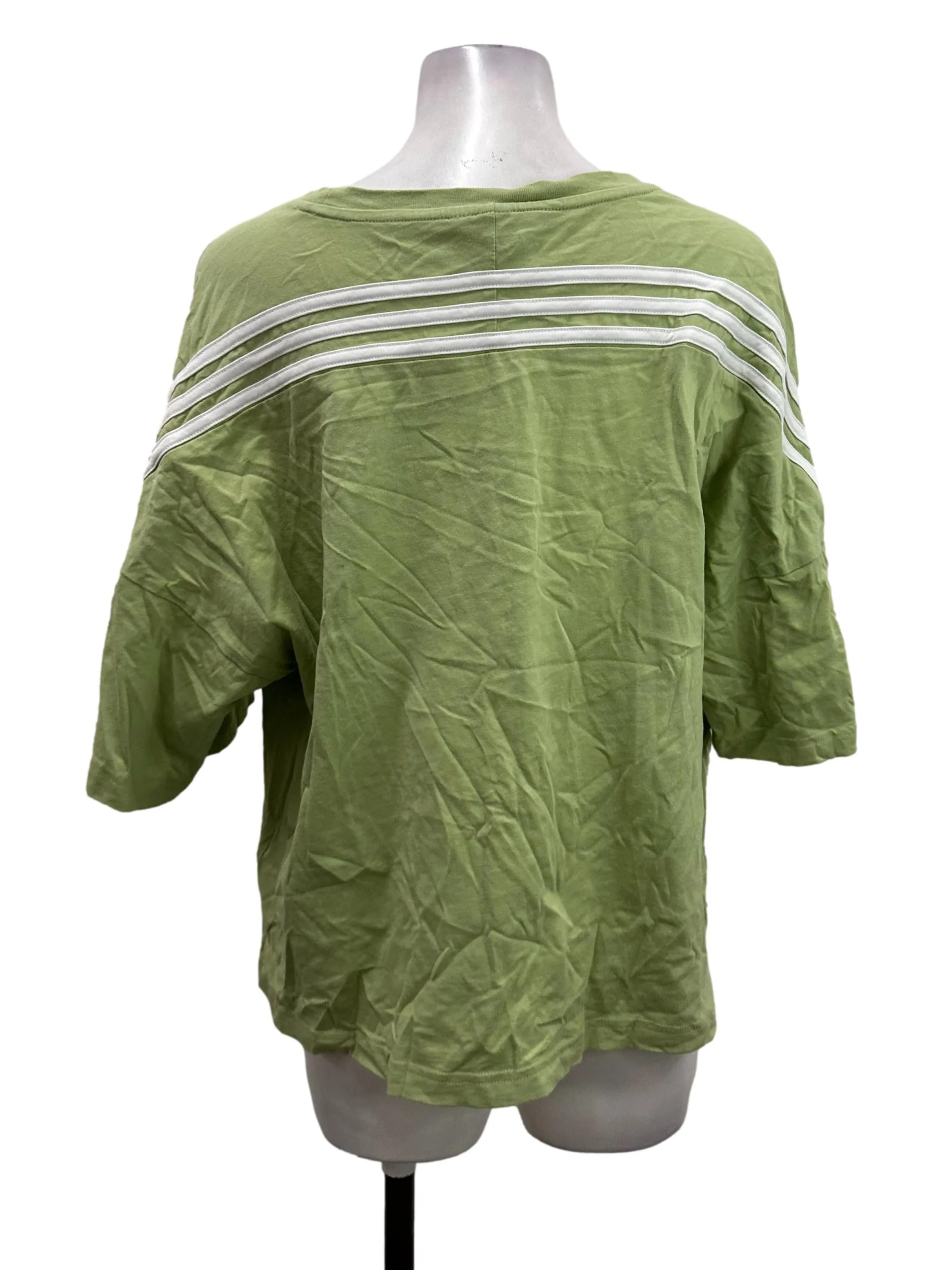Light Green Striped Ringer Top
