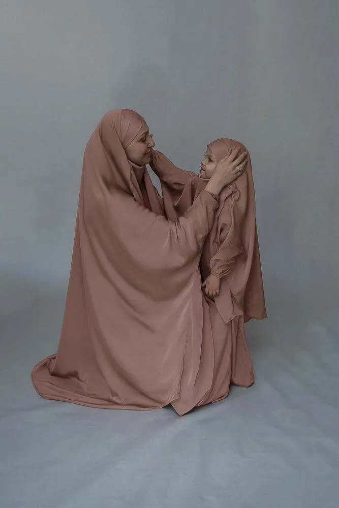Light Pink KIDS prayer gown from "Mommy and me prayer khimar collection
