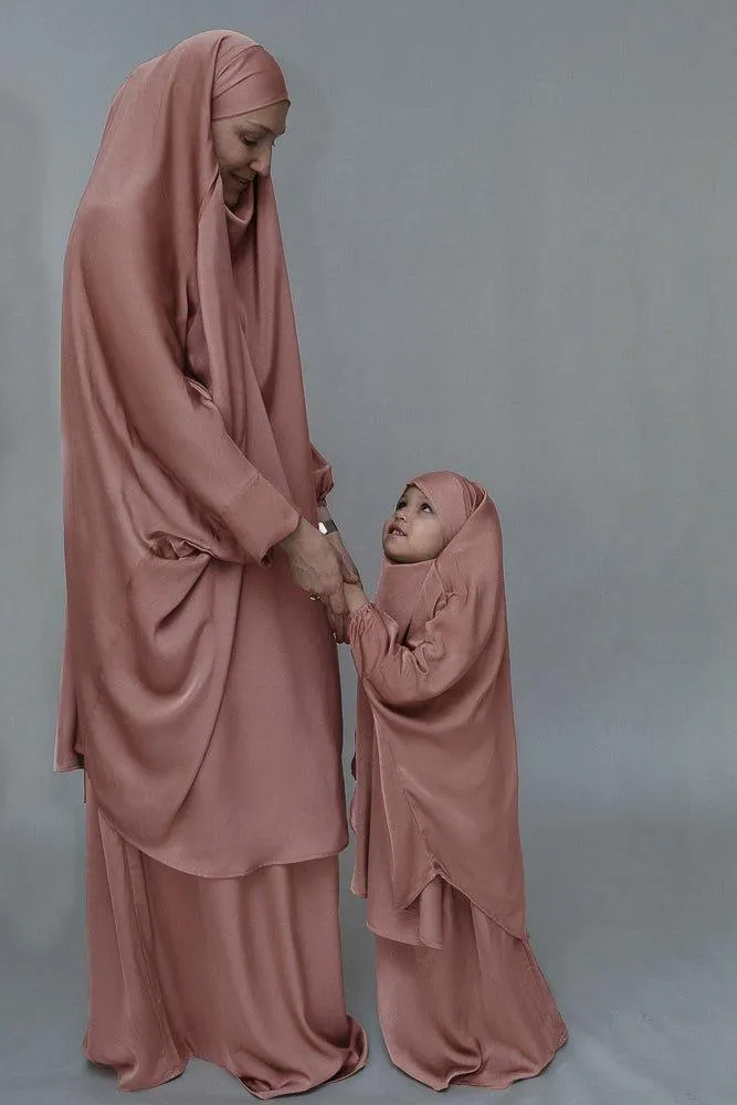 Light Pink KIDS prayer gown from "Mommy and me prayer khimar collection