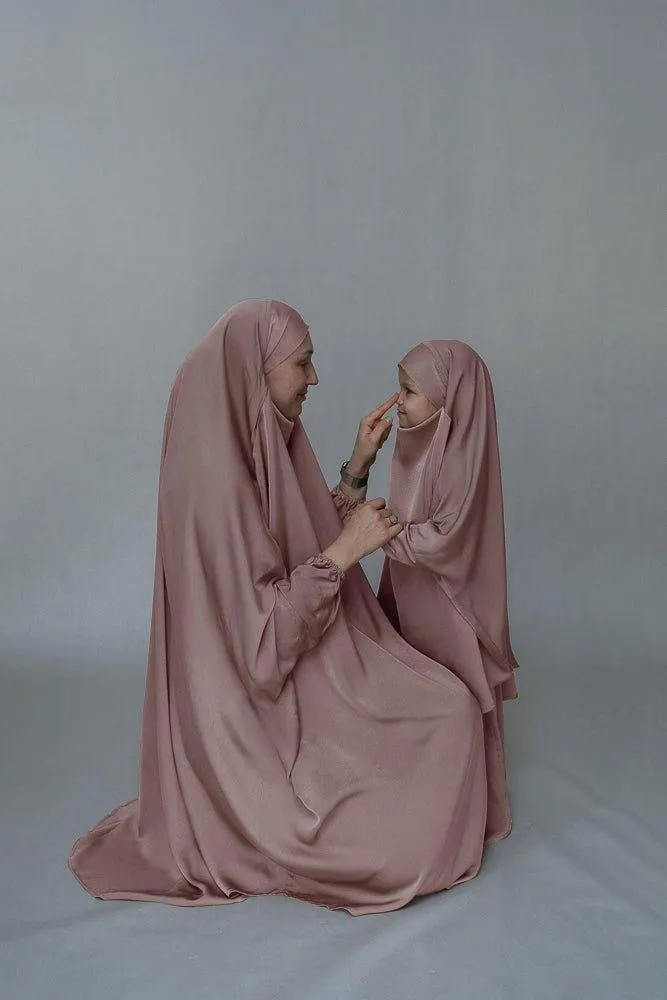 Light Pink KIDS prayer gown from "Mommy and me prayer khimar collection