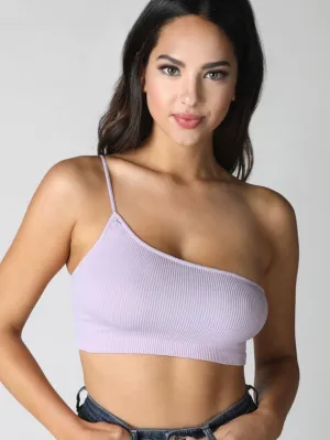 Lilac Seamless One Shoulder Bralette Top