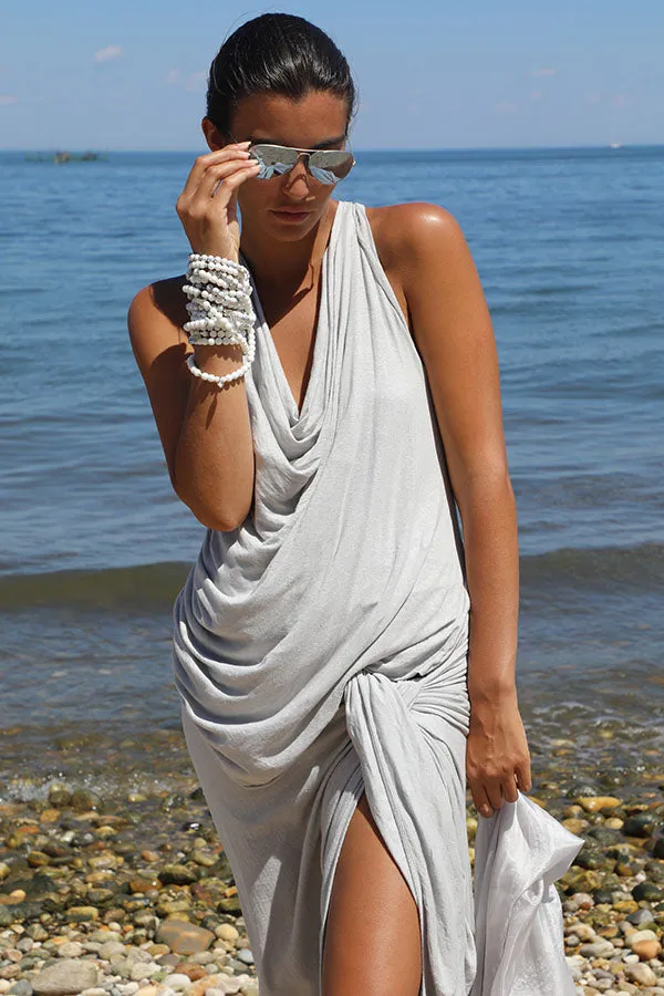 Linen Jersey Cowl Off The Shoulder Top