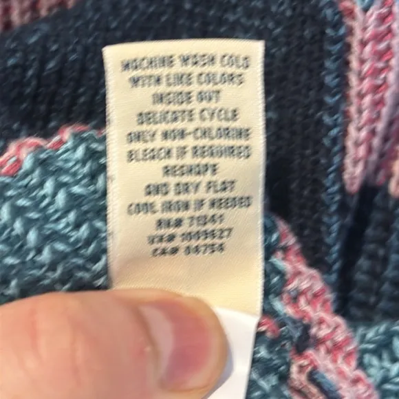 L.L Bean women's coastal 0 cotton pullover striped sweater size Large