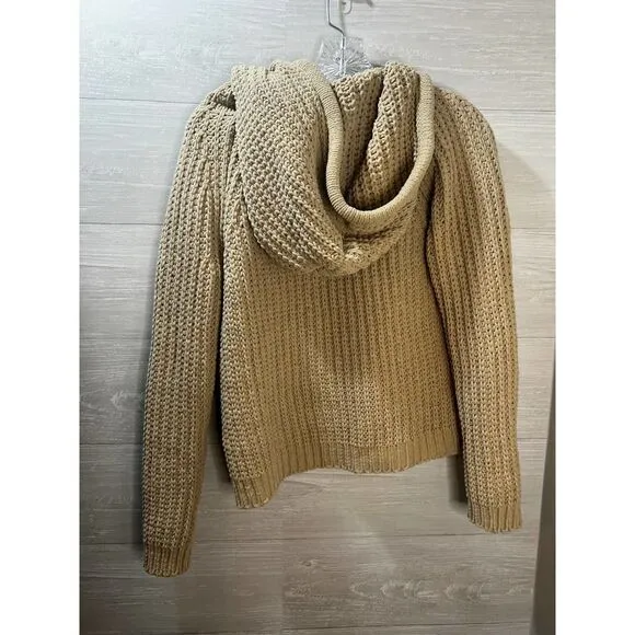 Loft Lounge Knit Hoodie Pullover V Neck Sweater Small