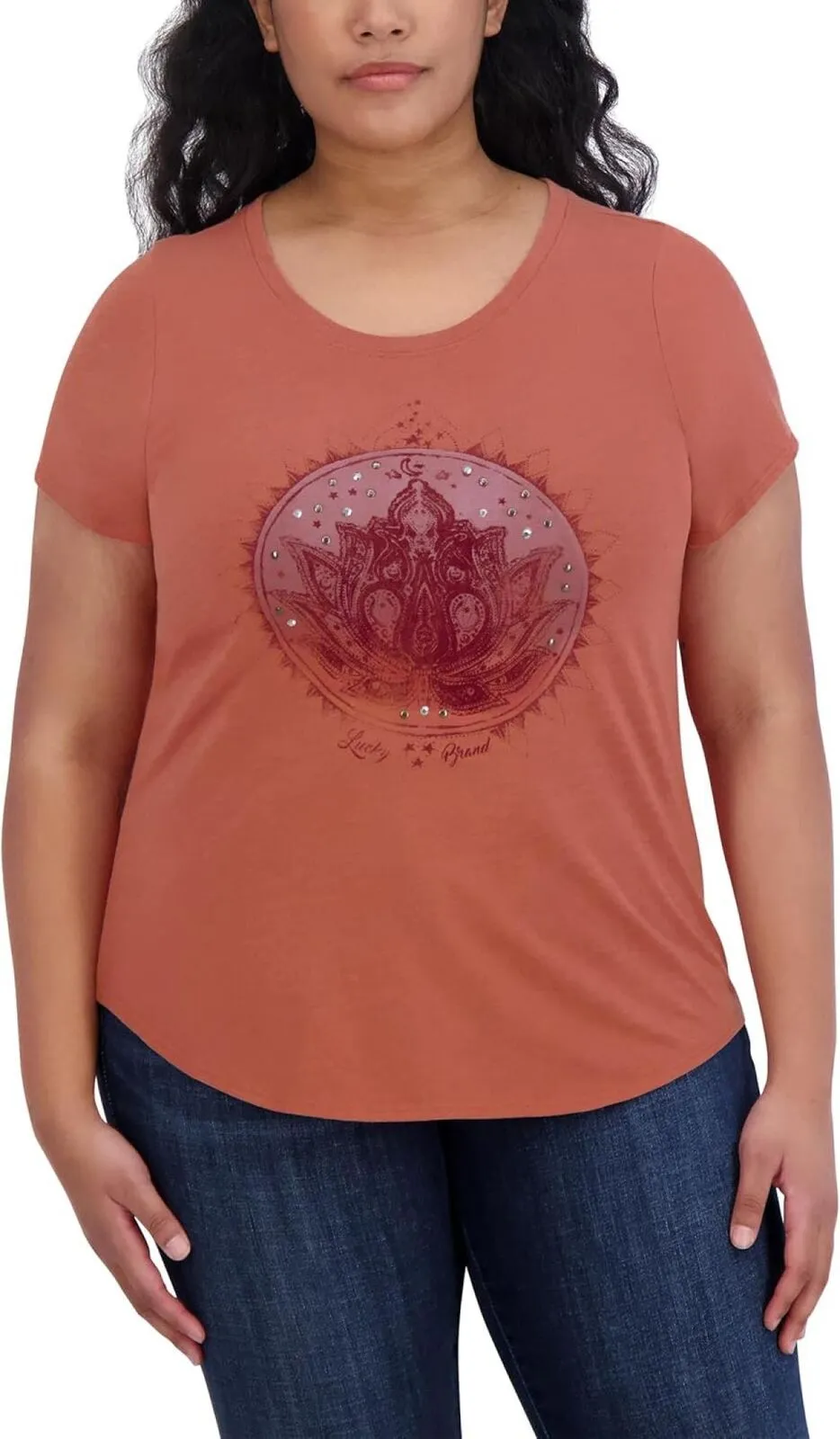 Lucky Brand Womens Short Sleeve Graphic T-Shirt Tee 1429297