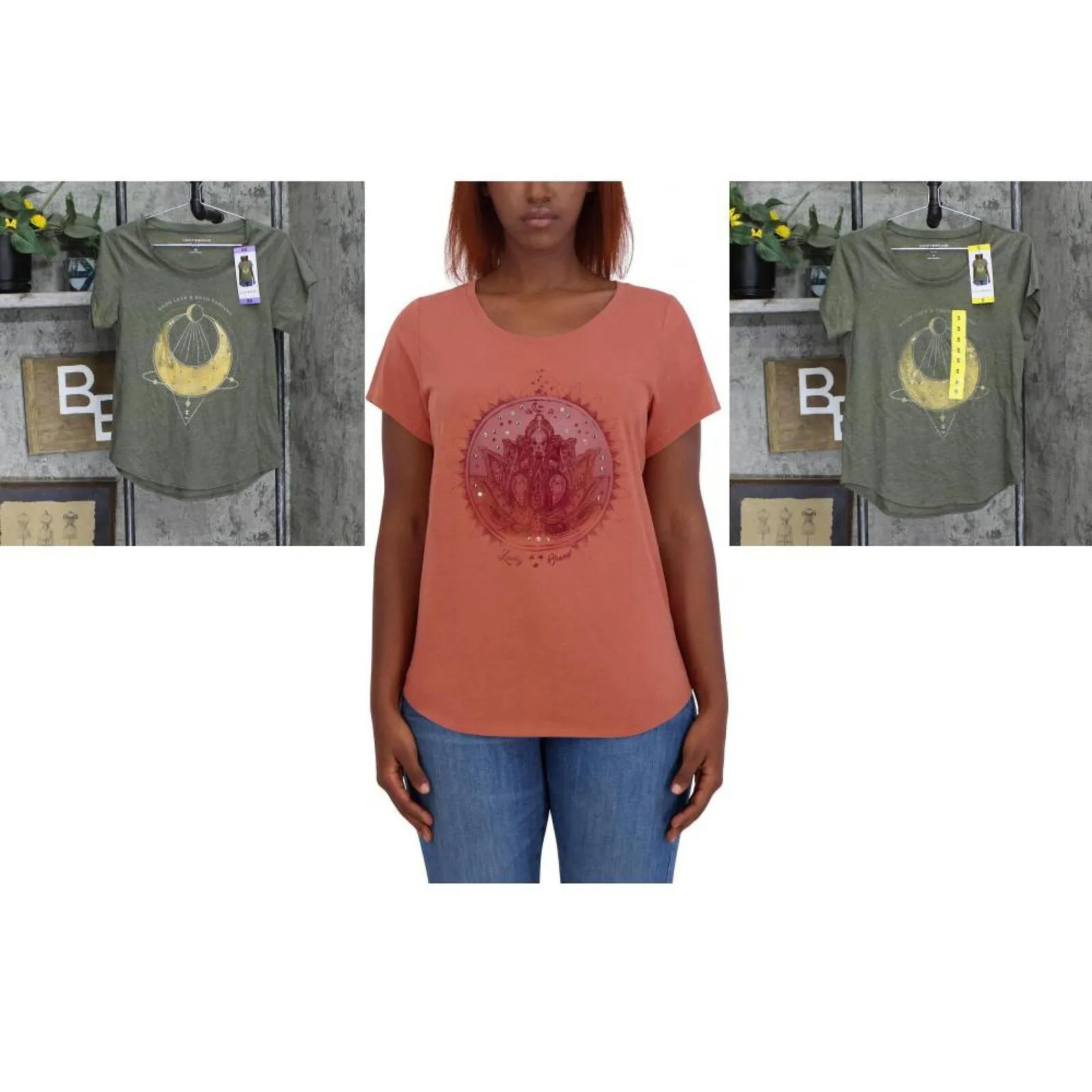 Lucky Brand Womens Short Sleeve Graphic T-Shirt Tee 1429297