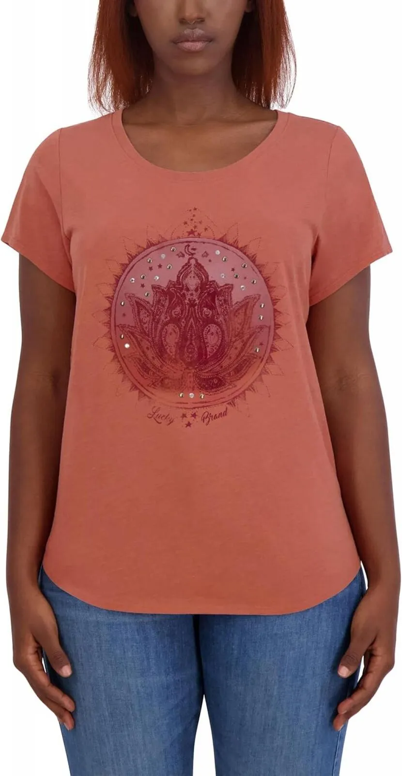 Lucky Brand Womens Short Sleeve Graphic T-Shirt Tee 1429297