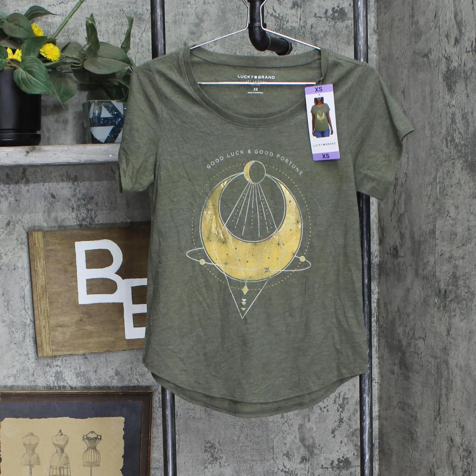 Lucky Brand Womens Short Sleeve Graphic T-Shirt Tee 1429297
