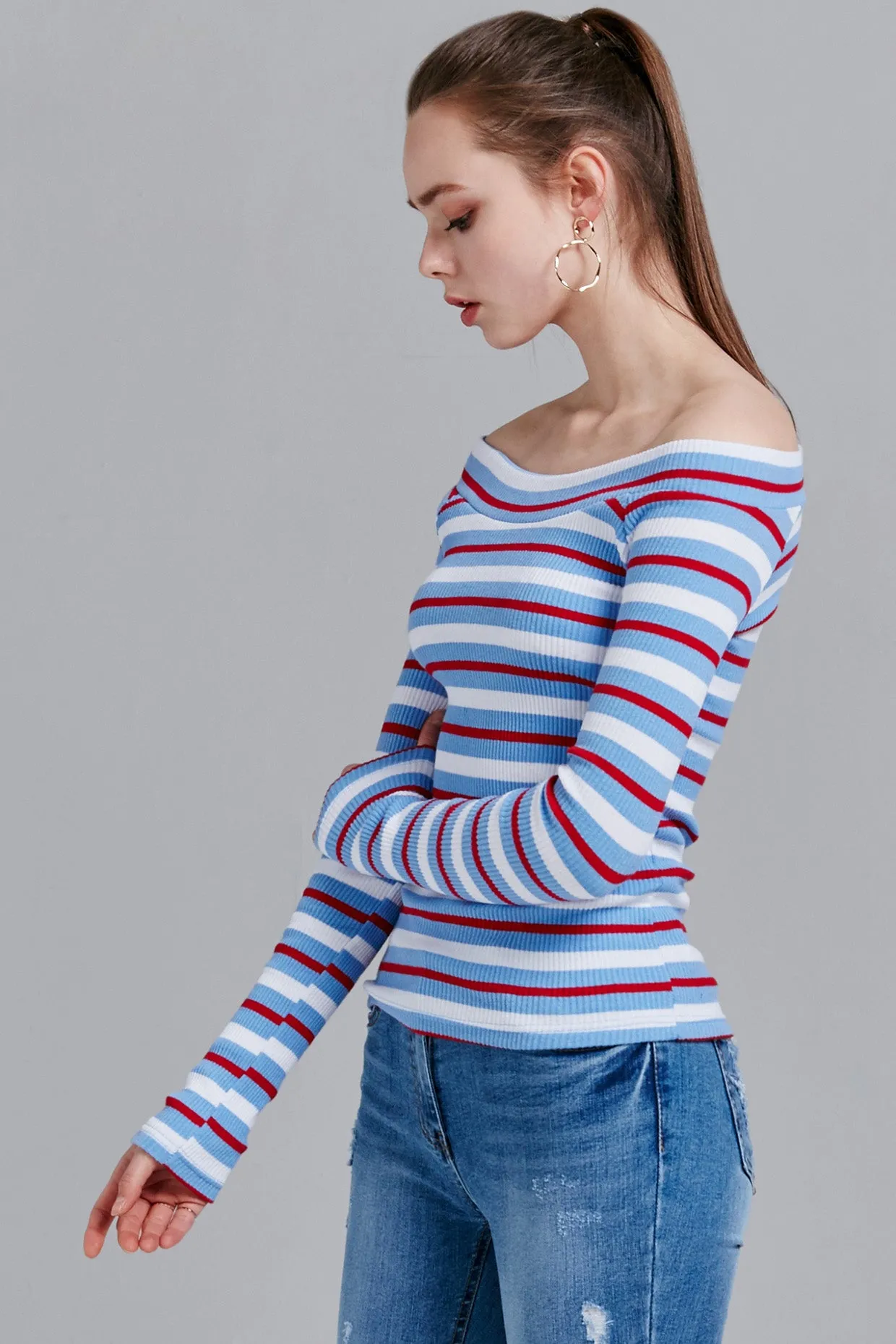 Lucy Ribbed Multistripe Top
