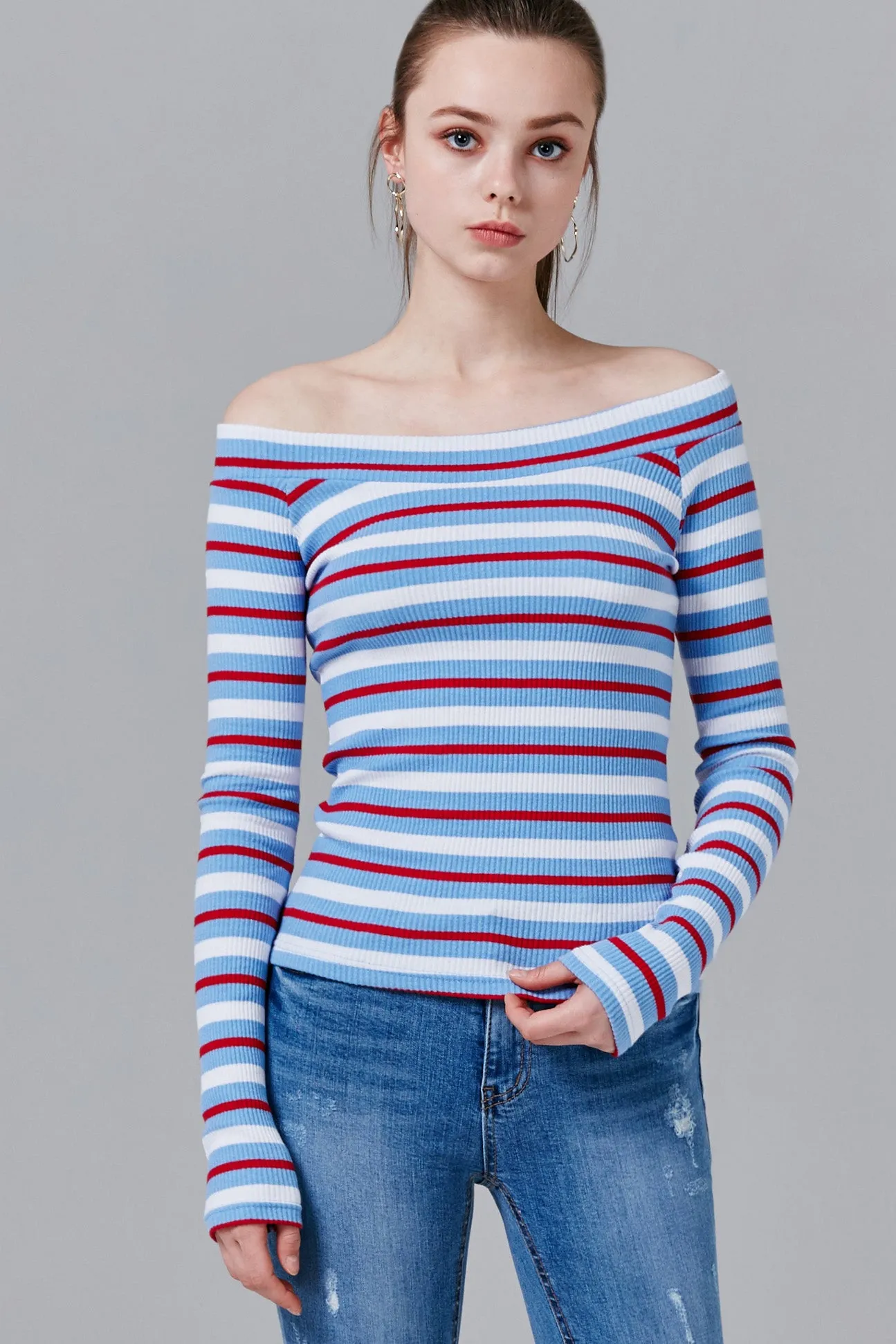 Lucy Ribbed Multistripe Top