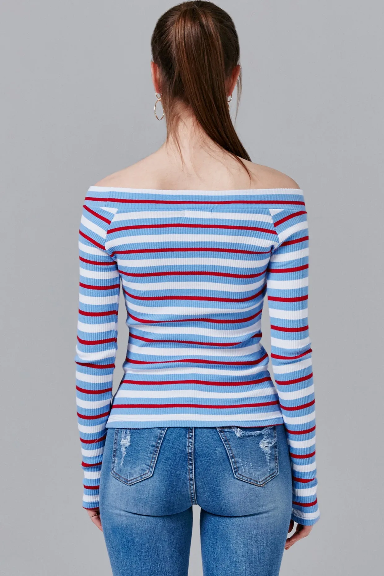 Lucy Ribbed Multistripe Top