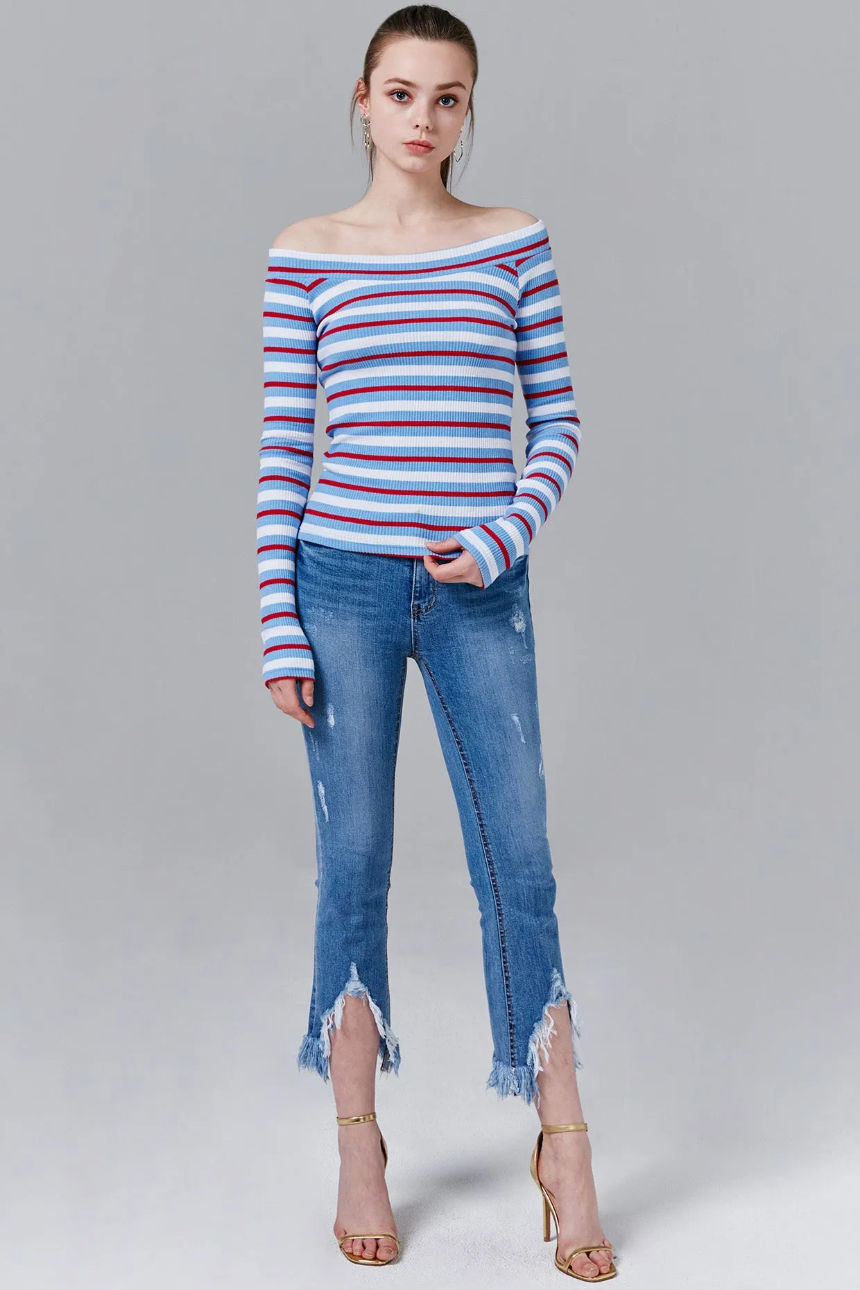 Lucy Ribbed Multistripe Top