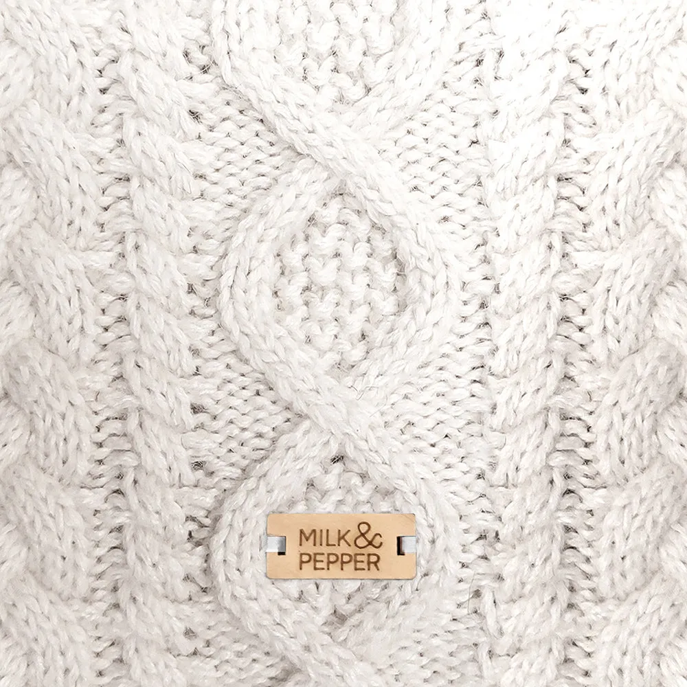 LUXE Cable Dog Sweater in Ivory
