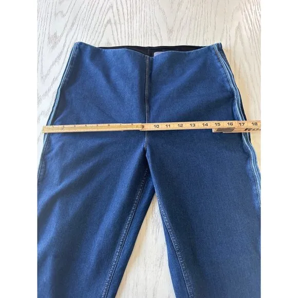 Lysse Women's Side Slit Blue Denim Straight Leg Jeans Size L
