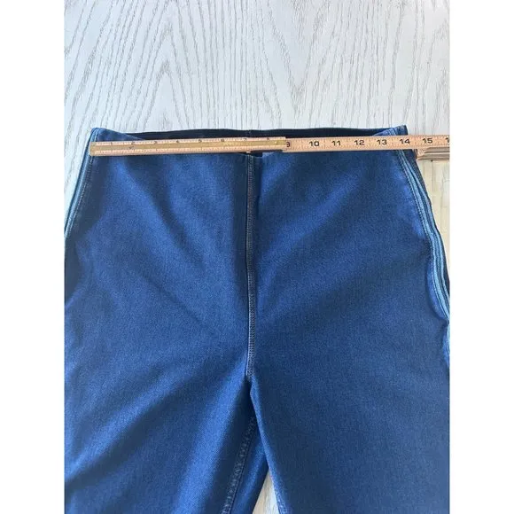 Lysse Women's Side Slit Blue Denim Straight Leg Jeans Size L