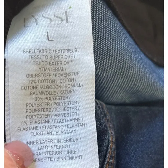 Lysse Women's Side Slit Blue Denim Straight Leg Jeans Size L
