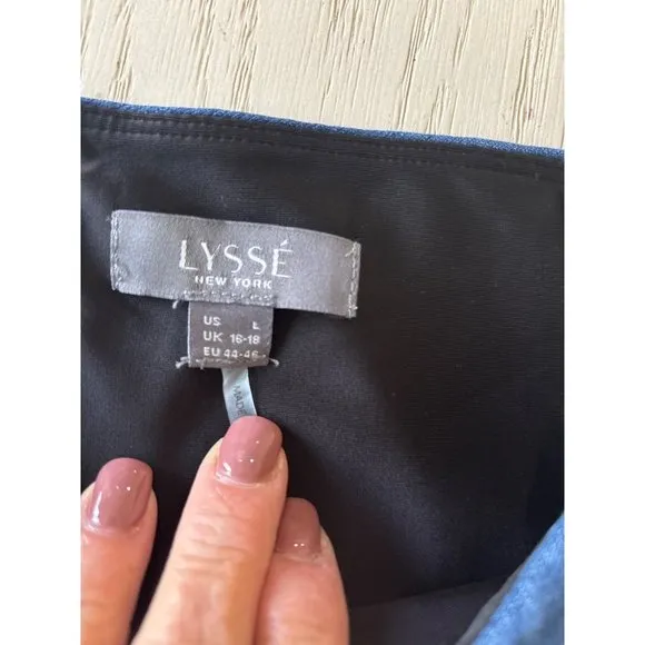 Lysse Women's Side Slit Blue Denim Straight Leg Jeans Size L