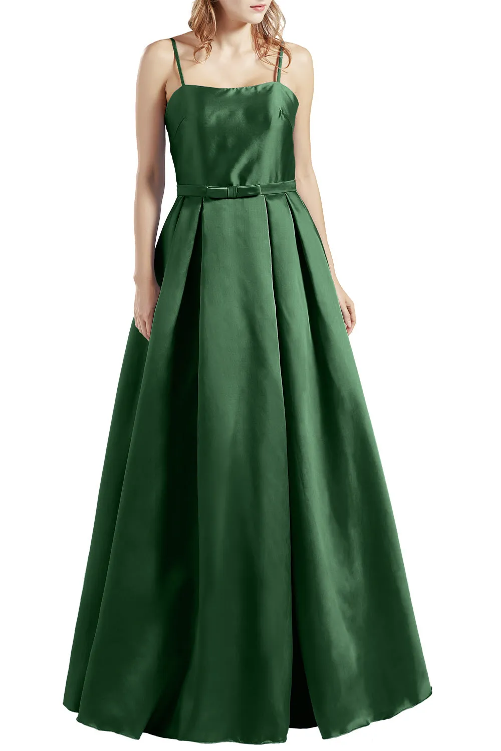 MACloth Women Long Sleeveless Satin Prom Party Dresses Homecoming Evening Gown