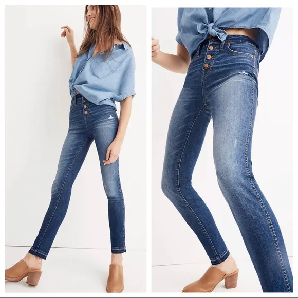 Madewell 10” High Rise Skinny Jeans:Drop Hem Edition