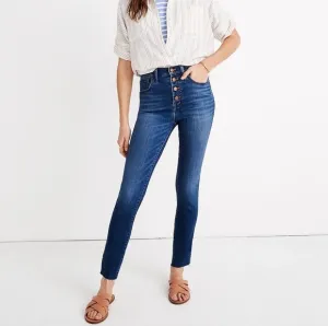 Madewell 10&quot; High-Rise Skinny Crop Button-Front TENCE Jeans 24