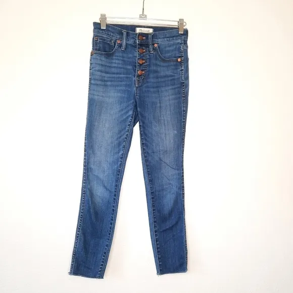 Madewell 10&quot; High-Rise Skinny Crop Button-Front TENCE Jeans 24