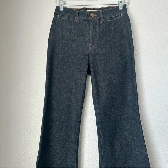Madewell 11” High Rise Flare Jeans Durland Dark Wash DM6983 Size 25 petite
