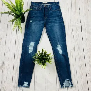 Madewell 9” High Rise Skinny  Factory Destroyed Jeans Size 27