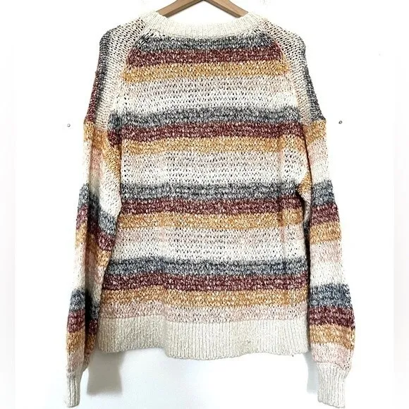 Madewell Baez Rainbow Stripe Pullover Sweater