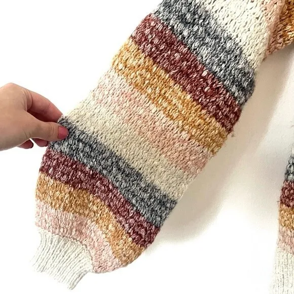 Madewell Baez Rainbow Stripe Pullover Sweater