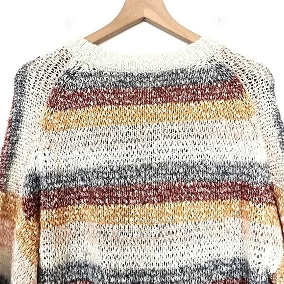 Madewell Baez Rainbow Stripe Pullover Sweater