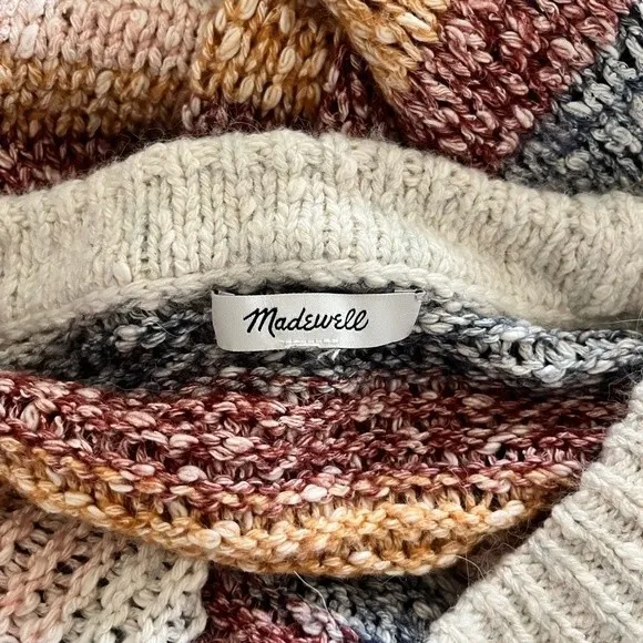 Madewell Baez Rainbow Stripe Pullover Sweater