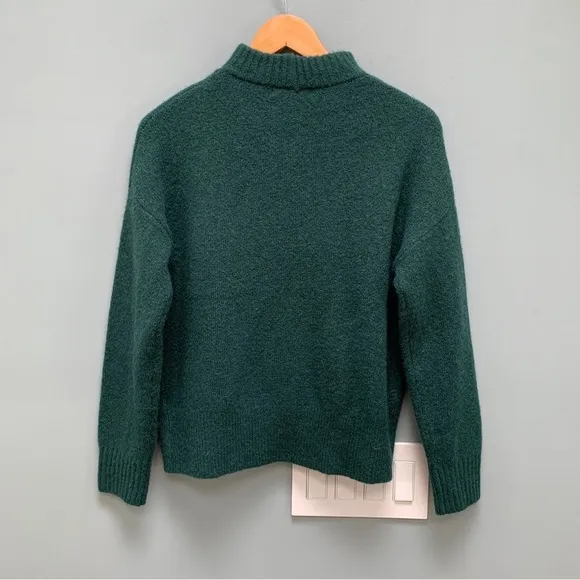 Madewell Dillon Mockneck sweater in Heathered Spruce Dark Green XS