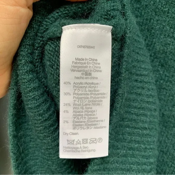 Madewell Dillon Mockneck sweater in Heathered Spruce Dark Green XS