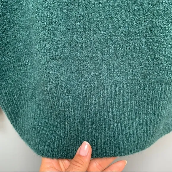 Madewell Dillon Mockneck sweater in Heathered Spruce Dark Green XS