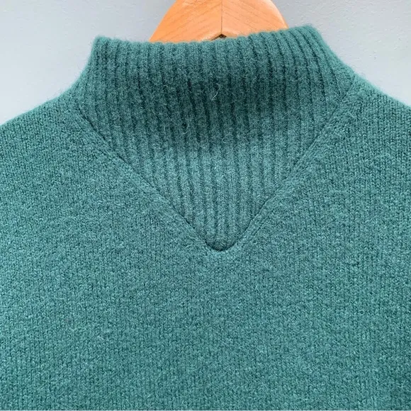 Madewell Dillon Mockneck sweater in Heathered Spruce Dark Green XS