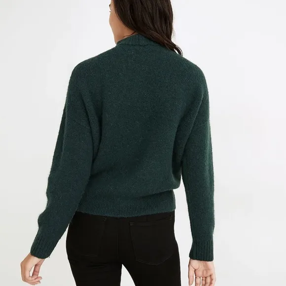 Madewell Dillon Mockneck sweater in Heathered Spruce Dark Green XS