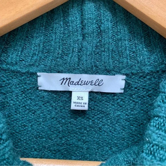 Madewell Dillon Mockneck sweater in Heathered Spruce Dark Green XS