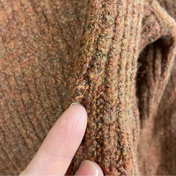Madewell Mercer Turtleneck Chunky Wool Blend Sweater Pullover Rust Orange XS NWT