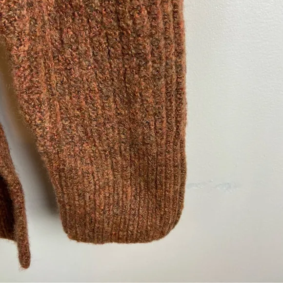 Madewell Mercer Turtleneck Chunky Wool Blend Sweater Pullover Rust Orange XS NWT