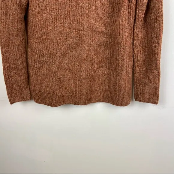 Madewell Mercer Turtleneck Chunky Wool Blend Sweater Pullover Rust Orange XS NWT