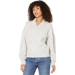 Madewell NWT Vinson Shawl-Collar Pullover Sweater Heather Stonewall size Small