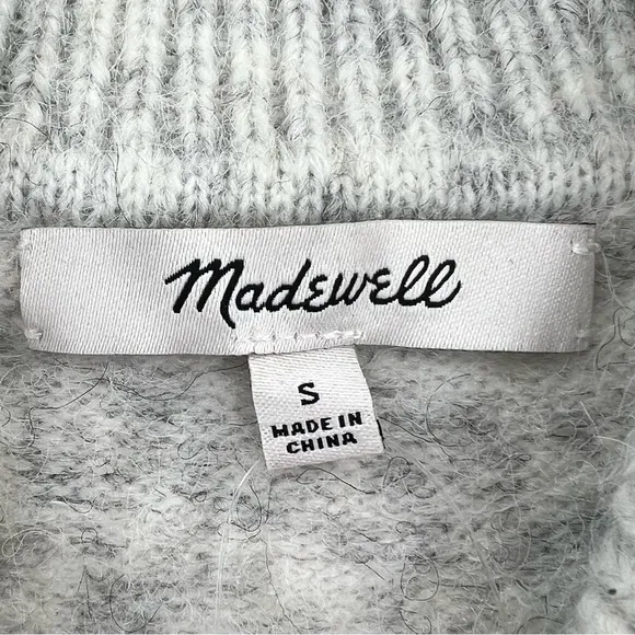 Madewell NWT Vinson Shawl-Collar Pullover Sweater Heather Stonewall size Small