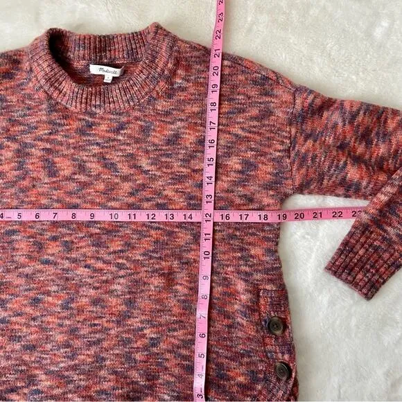 Madewell Space-Dyed Birchmont Side Button Pullover Sweater Size Small