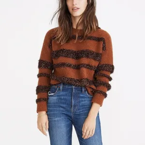 Madewell Tinsel-Stripe Pullover Sweater