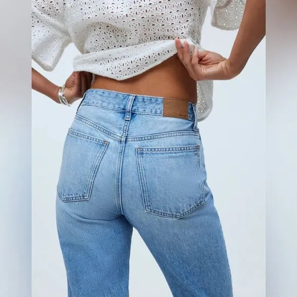 Madewell Women’s The Petite '90s Straight Jean distressed revoir wash Sz 24P NWT
