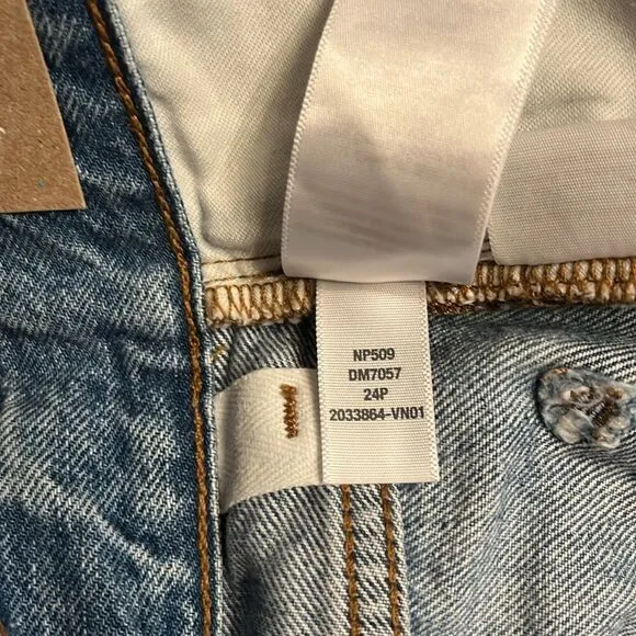 Madewell Women’s The Petite '90s Straight Jean distressed revoir wash Sz 24P NWT