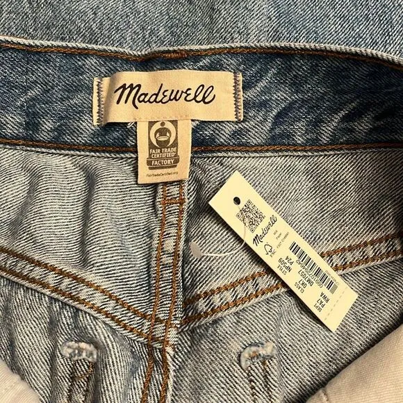 Madewell Women’s The Petite '90s Straight Jean distressed revoir wash Sz 24P NWT
