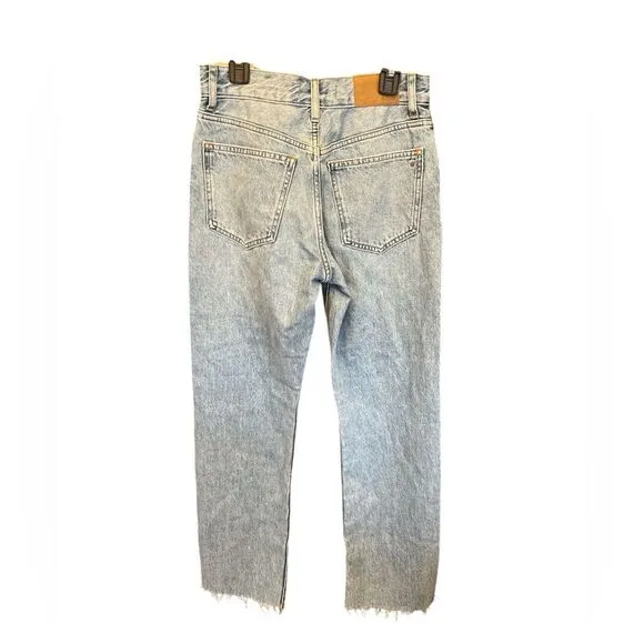 Madewell Women’s The Petite '90s Straight Jean distressed revoir wash Sz 24P NWT