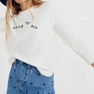 MADEWELL Peace to All Westlake Pullover Sweater in Coziest Yarn L