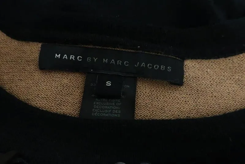 Marc by Marc Jacobs Sweater Kay Black/Brown Sequin-Stripe Pullover Size Small